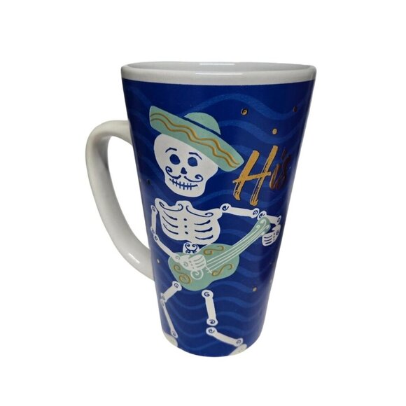 His &‎ Hers Skeleton Coffee Mugs Ceramic 16 oz Dia de Los Muertos Design - Picture 6 of 9